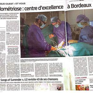 כתבה בעיתון הצרפתי על תת התמחות שלי במרכז אירופי לטיפול באנדומטריוזיס (בורדו, צרפת)